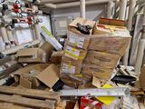 a pile of boxes sitting on top of a wooden table