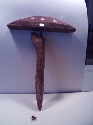 MIROIR AUX ALOUETTES A FICELLE (ht 44 cm) artisanal tête pyr…