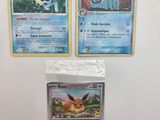Deux cartes Pokémon sont accrochées au mur, l'une à côté de l'autre.