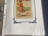 a picture of a book with a picture of a man riding a horse