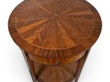 an image of a round table with a wooden top