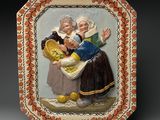 une photo d'une assiette sur laquelle figurent deux femmes
