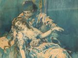 une image représentant un tableau où l'on voit un homme et une femme assis sur un lit