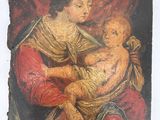 une image d'une peinture représentant une femme tenant un bébé