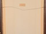 a painting of a brown frame with a white background and a brown border