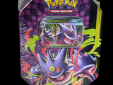 a box of pokemon trading card game on a black background
