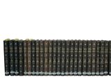 a row of old books sitting on top of each other