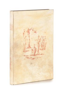 un vieux livre sur lequel figure le dessin d'un homme et d'une femme