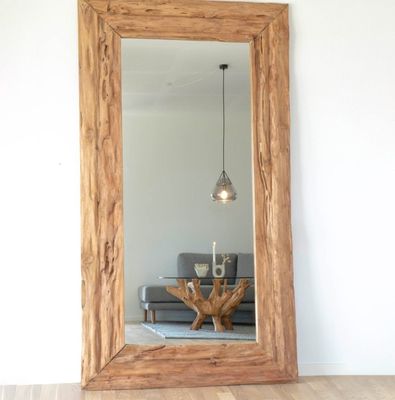 Miroir rustique en teck recyclé, dimensions: 101x180 cm-NEUF…