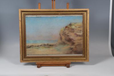 Ecole du XXème siècle Bord de mer avec rocher
