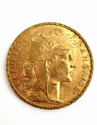 l'image d'une pièce d'or sur laquelle figure le visage d'une femme