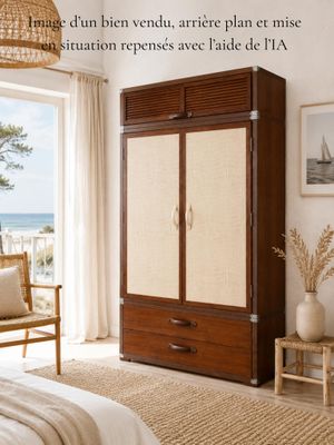 une chambre avec un lit et une armoire à l'intérieur