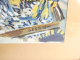a picture of a painting on the wall of a bathroom
