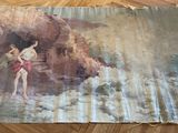 a picture of a painting on the floor of a living room