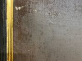 an oil painting of a black and gold frame on a wall