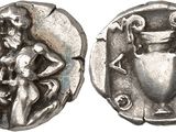 a close up of a coin with a man on it