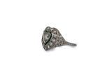 an image of a diamond and emerald ring on a white background