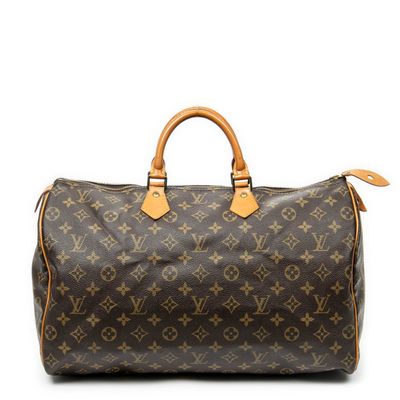 LOUIS VUITTON - SAC à main modèle "Speedy 40 cm" en toile Mo…