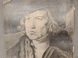 le dessin d'un homme coiffé d'un chapeau, accroché au mur