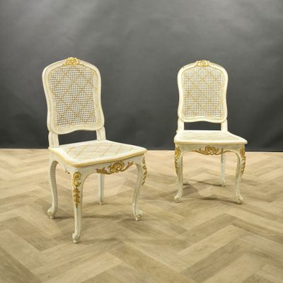 pair of louis xvi style cane back side chairs