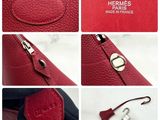 hermes paris red leather handbag