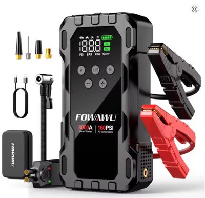 an image of a car jump battery charger with a digital display