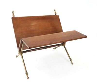 an image of a wooden bench with metal legs on a white background