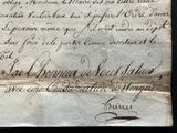 an old letter written in french on a piece of paper