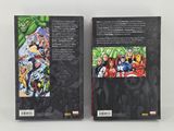 the back and back covers of a book with a picture of a group of superheros