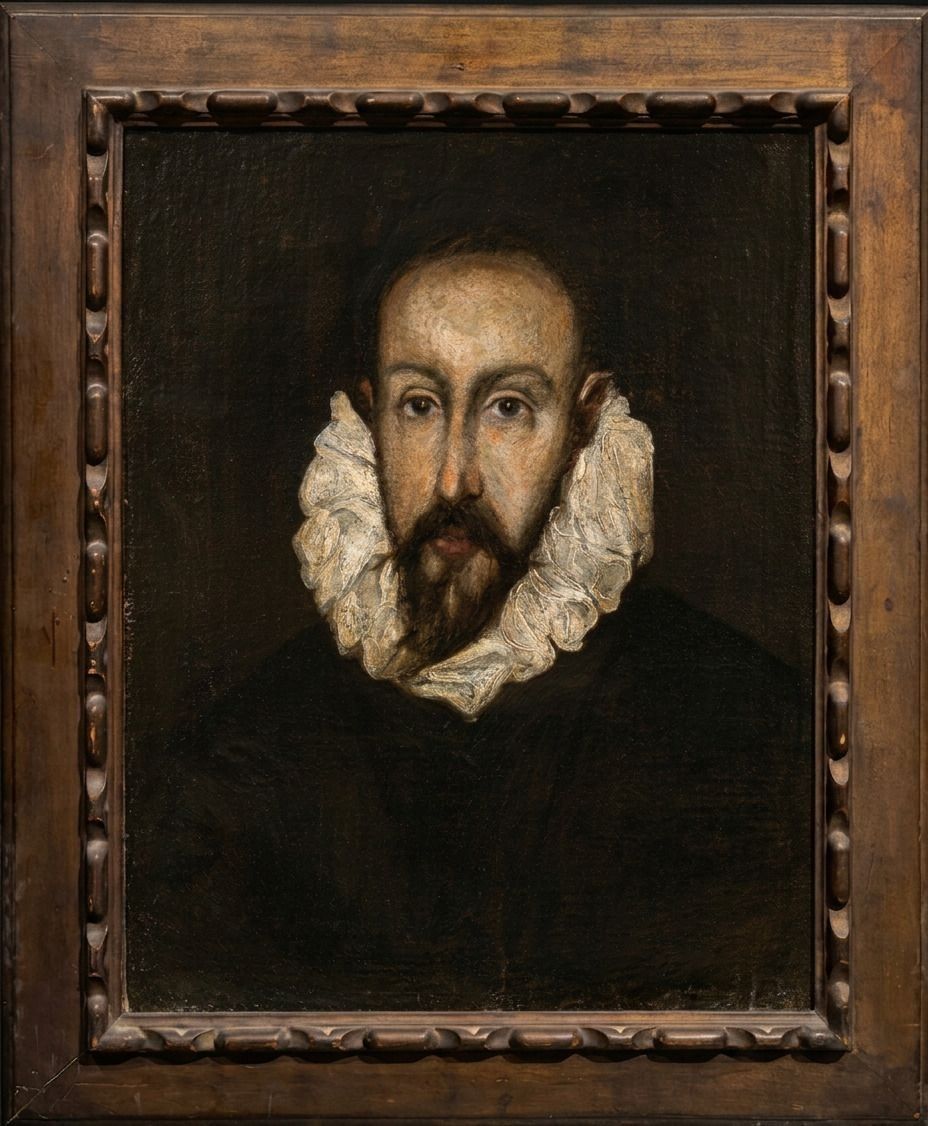 DOMÉNIKOS THEOTOKÓPOULOS, DIT EL GRECO (CRÈTE, 1541 – TOLÈDE, 1614) Cercle – Portrait présumé de Francisco de Pisa Hu...