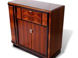 une image d'un meuble en bois avec deux tiroirs et une porte
