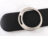 a black belt with a silver buckle on it