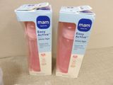 pair of mam easy active breasty cups in pink packaging