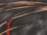 a painting of a horse with a red stripe on it ' s face