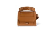 un sac en cuir marron muni d'une poignée et d'une bandoulière
