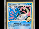 a close up of a pokemon card with a blue background