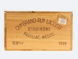 a wooden box with a label on it that says chargrand puy laccote