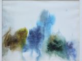 une image représentant un tableau aux couleurs bleues, vertes et jaunes