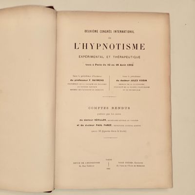 (HYPNOTISME) - BERILLON (J) - FAREZ (Paul) Deuxième congres …
