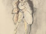 an image of a drawing of a woman in a white dress
