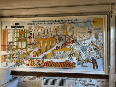 Michel CAPUTO. Le 32 décembre. Grand panneau peint sur bois …