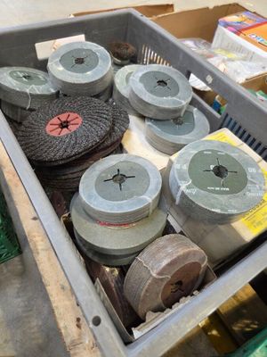 many different types of grinding wheels in a box
