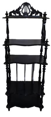 Meuble à musique à fronton sculpté en forme de lyre, en bois…