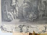 un dessin représentant un homme et une femme debout devant un tonneau de vin