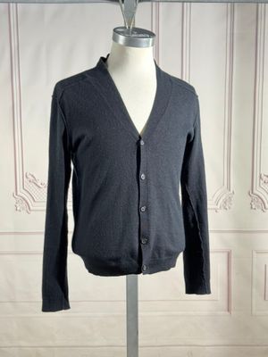 ELEVEN PARIS - Cardigan homme en cachemire noir, simple bout…