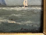 a painting of a sailboat in the water