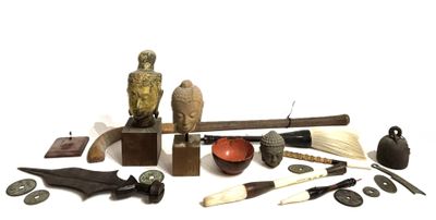 a lot of items that are sitting on a white surface