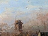 a painting of a couple of horses pulling a carriage