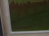 a picture of a cat sitting on a window sill in front of a window