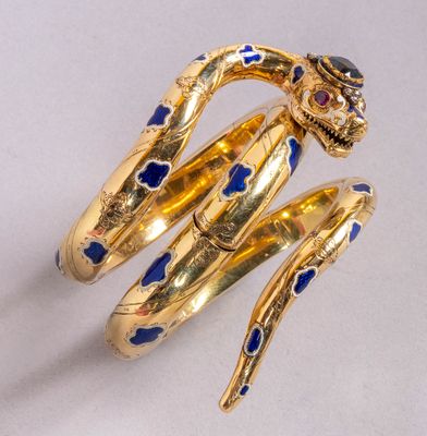 BRACELET articulé en or jaune 585 millièmes en forme de serp…